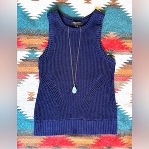 Banana Republic Lita Organic Cotton Sweater Tank. Navy XS.